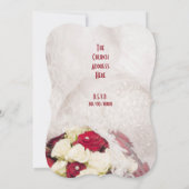 Rosa Rosenbukett und Hochzeit Einladung (Rückseite)