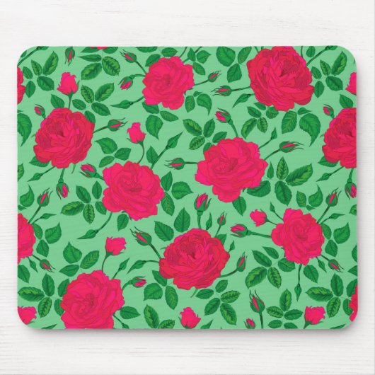 Rosa Rosenbüsche Mousepad (Vorne)