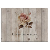 Rosa Rosencreme Weißes Faux Holz Schneidebrett (Vorderseite)