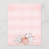 Rosa Rosenfloralen Mädchen Budget Taufen Einladung (Rückseite)