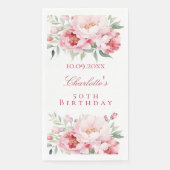 Rosa Rosenflorchen Eleganter Geburtstag Serviette (Vorderseite)