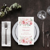 Rosa Rosenflorchen Eleganter Geburtstag Serviette
