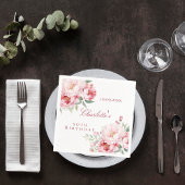 Rosa Rosenflorchen Eleganter Geburtstag Serviette