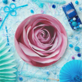 Rosa Rosengarten Blume Romantische Aquarellfarben Pappteller (Party)