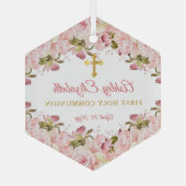 Rosa Rosengarten Blumengärten Ornament Aus Glas (Rückseite)