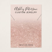 Rosa Rosengold Glitzer Chic Halskette Display (Vorderseite)