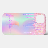 Rosa Rosengold-Glitzer, holografisch Case-Mate iPhone Hülle (Rückseite (Horizontal))