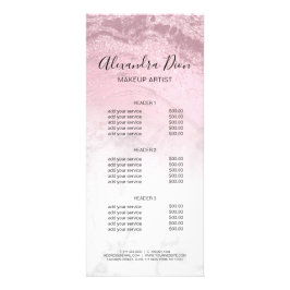 Rosa Rosengold Glitzer Makeup Künstler Werbekarte