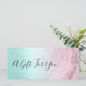 Rosa Rosengold Glitzer und Minzschminke (Stehend Vorderseite)