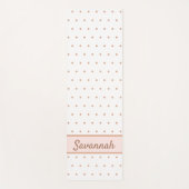 Rosa Rosengold Rosa-Punkte Monogramm Name Yogamatte (Vorderseite)