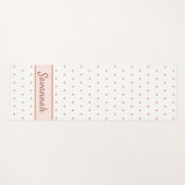 Rosa Rosengold Rosa-Punkte Monogramm Name Yogamatte (Vorderseite (Horizontal))