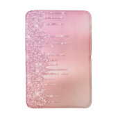 Rosa Rosengold und Glitzer-Tropfen Badematte (Vorderseite Vertikal)