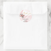 Rosa Rosengold Wir sind über dem Mond Danke Runder Aufkleber (Tasche)