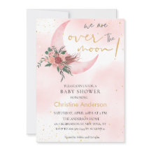 Rosa Rosengold Wir sind über der Mond Baby Dusche