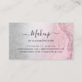 Rosa Rosengoldgold Glitzer und Silberschminke Visitenkarte (Rückseite)