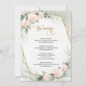 Rosa Rosengrün Bachelorette Wochenende Einladung (Rückseite)