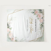 Rosa Rosengrün Boho Rosa Babydusche Wandteppich (Vorderseite (Horizontal))