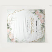 Rosa Rosengrün Brautparty Wandteppich (Vorderseite (Horizontal))