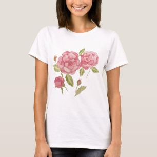 Rosa Rosenhand zeichnend Stift T-Shirt