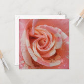 Rosa Rosenherz mit Abtropfen Karte (Vorderseite/Rückseite Beispiel)