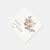 Rosa Rosenhochzeit in Roségold Serviette (Ecke)