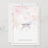 Rosa Rosenhochzeitkarte mit Elegant und floraler E Save The Date (Rückseite)