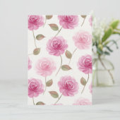 Rosa Rosenkarte Einladung (Stehend Vorderseite)
