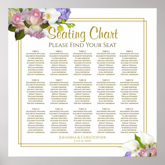 Rosa Rosenknospe 15 Tabelle Hochsitzdiagramm Poster (Vorne)