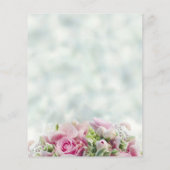 Rosa Rosenknospe auf Aquamarine Einladung zum Hoch (Rückseite)