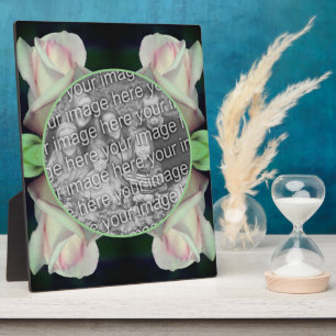 Rosa Rosenknospe-Blume Hinzufügen Sie Ihr eigenes Fotoplatte