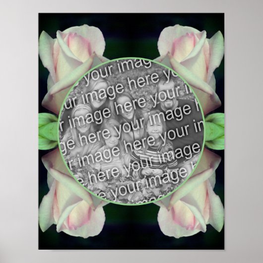 Rosa Rosenknospe Blume Rahmen Erstellen Sie Ihr ei Poster (Vorne)