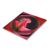 Rosa Rosenknospe Blumen Abstrakt Art Fliese (Seite)