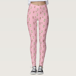 Rosa Rosenknospe Blumenfrauen Leggings