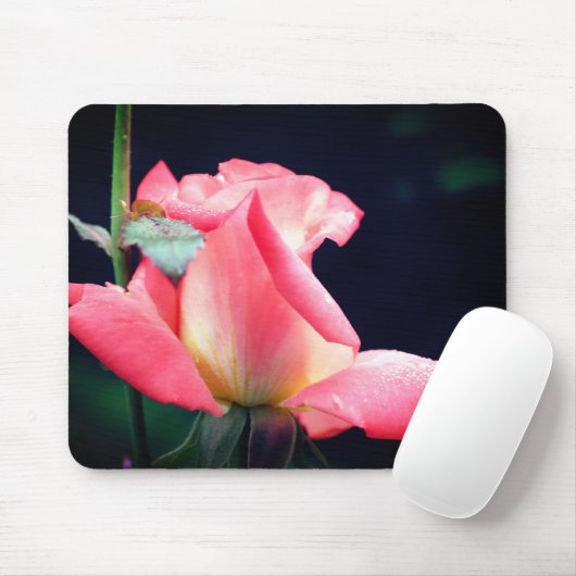 Rosa Rosenknospe Delight Blume Mousepad (Mit Mouse)
