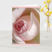 Rosa Rosenknospe-Gruß-Karte Karte (Gelbe Blume)