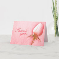 Rosa Rosenknospe Hochzeit danke Karte Landschaft