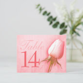 Rosa Rosenknospe Hochzeit Tischnummer 10-39 Postka (Stehend Vorderseite)