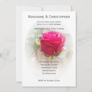 Rosa Rosenknospe Hochzeitseinladung Einladung