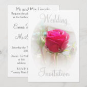 Rosa Rosenknospe Hochzeitseinladung Einladung (Vorne/Hinten)