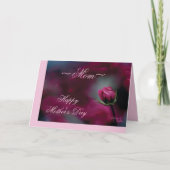 Rosa Rosenknospe Muttertagskarte Karte (Vorderseite)