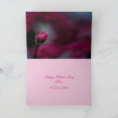 Rosa Rosenknospe Muttertagskarte Karte (Innenseite)