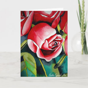 Rosa Rosenknospe Muttertagskarte mit Gedicht Karte