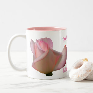 Rosa Rosenknospe Personalisiert Zweifarbige Tasse