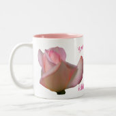 Rosa Rosenknospe Personalisiert Zweifarbige Tasse (Links)