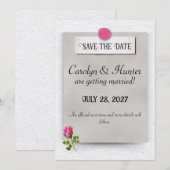Rosa Rosenknospe Wedding Ankündigung Save the Date (Vorne/Hinten)