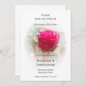 Rosa Rosenknospe Wedding Save The Date (Vorne/Hinten)