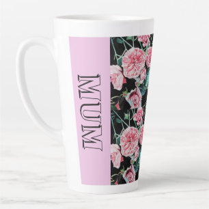 Rosa Rosenkohl-Rosen-Wasserfarbe Florale Mutter-Ta Milchtasse