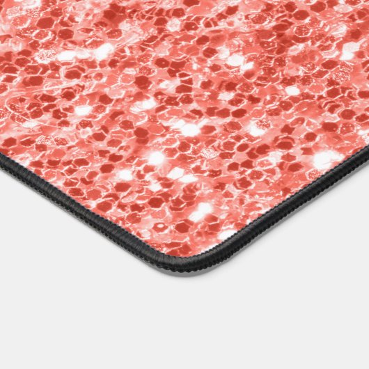 Rosa Rosenkoralle glänzend Glitzer Glitzern Schreibtischunterlage (Ecke)