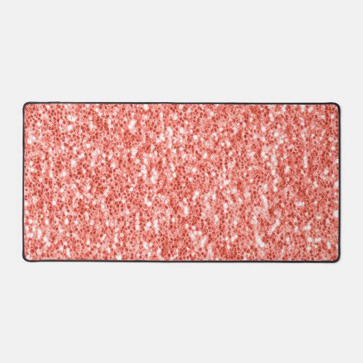 Rosa Rosenkoralle glänzend Glitzer Glitzern Schreibtischunterlage (Vorderseite)