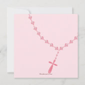 Rosa Rosenkranzperle-Baby-Taufe Inviation Einladung (Rückseite)